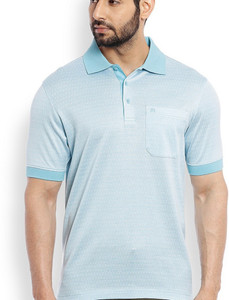 Raymond Self Design Men Polo Neck Blue T Shirt Buy Raymond Self