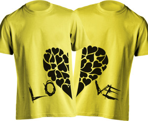 Young Trendz Printed Men's Round Neck Yellow T-Shirt