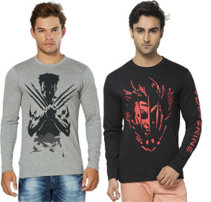 Alan Jones Printed Men S Round Neck Grey Black T Shirt Pack Of 2 Best Price In India Alan Jones Printed Men S Round Neck Grey Black T Shirt Pack Of