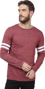 Sayitloud Solid Men's Round Neck Red, White T-Shirt