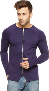 Gritstones Solid, Printed Men's Round Neck Blue T-Shirt
