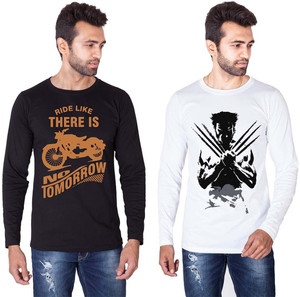 Veirdo Printed Men's Round Neck Black, White T-Shirt