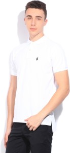 ralph lauren solid men polo neck t-shirt RLMP9022 White-S.Black