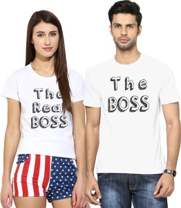 Young Trendz Printed Men & Women Round Neck White T-Shirt