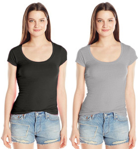 Fashion Line Solid Women's Round Neck Multicolor T-Shirt