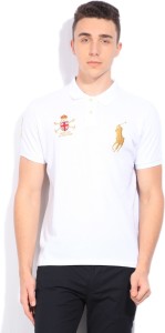 ralph lauren solid men polo neck white t-shirt RLM9011 White -Mercer