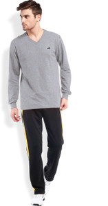 2Go Solid Men V-neck Grey T-Shirt