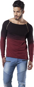 Fugazee Lifestyle Solid Men's Round Neck Red T-Shirt