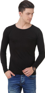 Frost Solid Men's Scoop Neck Black T-Shirt