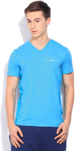 Being Human Solid Men s V neck Blue T 