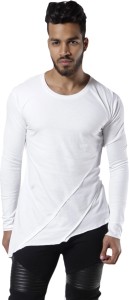 Fugazee Lifestyle Solid Men's Round Neck White T-Shirt