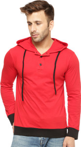 Gritstones Solid, Printed Men's Round Neck Red T-Shirt