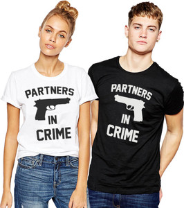 Young Trendz Printed Men & Women Round Neck Black, White T-Shirt