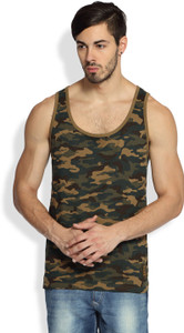 DIFFERENCE OF OPINION Military Camouflage Men's Round Neck Green T-Shirt