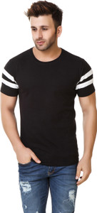 Fabstone Solid Men's Round Neck Black T-Shirt
