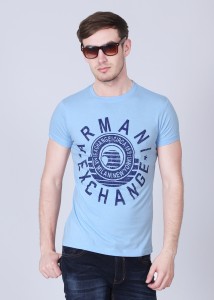 A/X ARMANI EXCHANGE Printed Men Round Neck Light Blue T-Shirt - Buy Light Blue A/X ARMANI EXCHANGE Printed Men Round Neck Light Blue T-Shirt Online at Best in India Flipkart.com