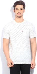 levi's printed men round neck white t-shirt 17067-0065White