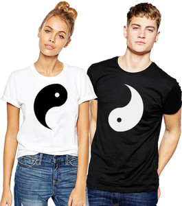 Young Trendz Printed Women's Round Neck Black, White T-Shirt