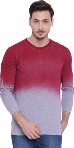 Campus Sutra Solid Men Round Neck Red T-Shirt