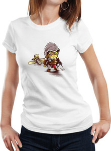 Fanideaz Printed Women's Round Neck White T-Shirt
