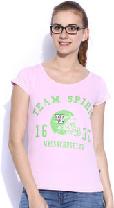 Harvard Printed Women's Round Neck Pink T-Shirt