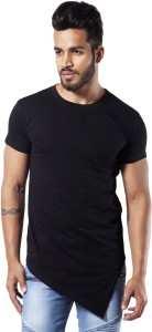 Fugazee Lifestyle Solid Men's Round Neck Black T-Shirt