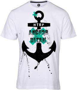 Huetrap Printed Men's Round Neck White T-Shirt