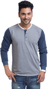 Cult Fiction Solid Men's Round Neck Grey T-Shirt
