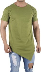 Fugazee Lifestyle Solid Men's Round Neck Green T-Shirt