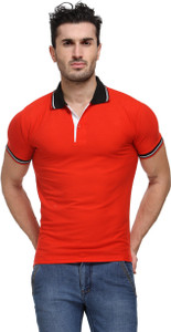 TSX Solid Men's Polo Neck Red T-Shirt