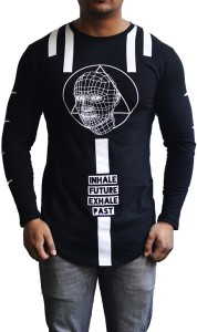 Fugazee Lifestyle Graphic Print Men's Round Neck Black T-Shirt
