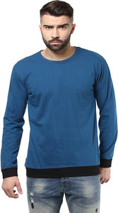 Unisopent Designs Solid Men's V-neck Light Blue, Black T-Shirt