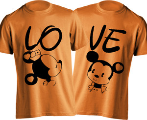 Young Trendz Printed Men's Round Neck Orange T-Shirt