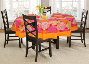 Lushomes Printed 6 Seater Table Cover