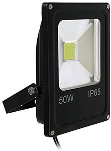 Glitz 50w Flood Light, cool White, slim style, black body, 6500k, Weatherproof ip65 Night Lamp
