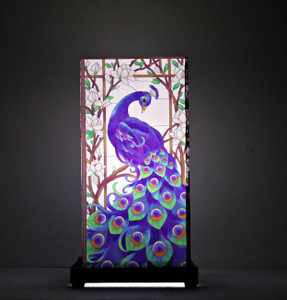 9 Gifts peacock glass painting prints Table Lamp