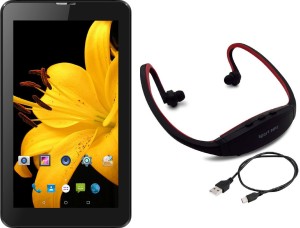 I Kall IK1 3G+Wi-Fi calling tablet with Mp3/FM Player Neckband 4 GB 7 inch with Wi-Fi+3G Tablet (Black)