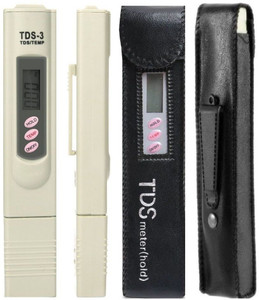 BalRama Water Purity Check Tester PPM Machine Indicator + Temp Display + Leather Cover for RO Service Lab Equipment Office Supplies Handheld Pen Type Portable Plastic Pocket Digital TDS Meter