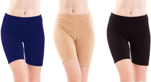 Fashion Line Solid Women's Dark Blue, Beige, Black Cycling Shorts
