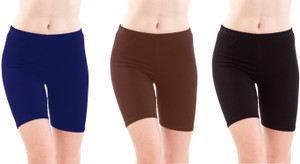 Fashion Line Solid Women's Dark Blue, Brown, Black Cycling Shorts