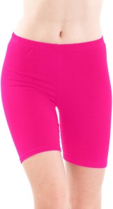 Fashion Line Solid Women's Pink Cycling Shorts