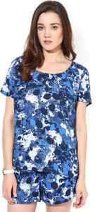 Only Casual Sleeveless Printed Women's Blue Top