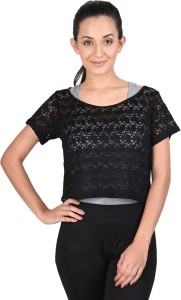 Onesport Casual Short Sleeve Woven Women's Black Top