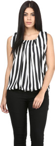 Mayra Casual Sleeveless Printed Women's White Top