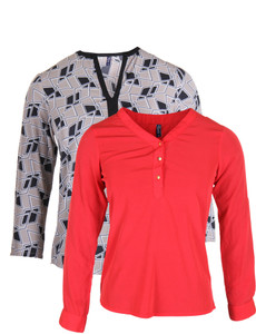 Vvoguish Casual 3/4th Sleeve Solid Women's Red, Multicolor Top