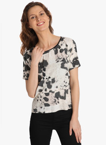 Vero Moda Casual Short Sleeve Printed Women's White Top