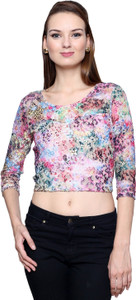 Trendsnu Casual 3/4th Sleeve Floral Print Women's Multicolor Top