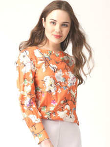 Marie Claire Casual Full Sleeve Printed Women's Multicolor Top