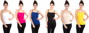 Piftif Beach Wear Sleeveless Solid Women's Multicolor Top