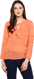 Calgari Casual Full Sleeve Solid Women's Pink Top
